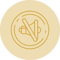 Mute Line Yellow Circle Icon vector