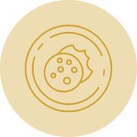 Cookie Line Yellow Circle Icon vector