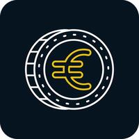 Euro Line Yellow White Icon vector