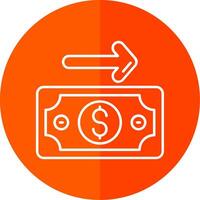 Payment Line Red Circle Icon vector