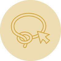 Lasso Line Yellow Circle Icon vector