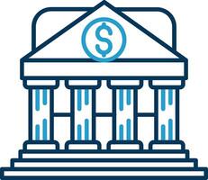 Bank Line Blue Two Color Icon vector