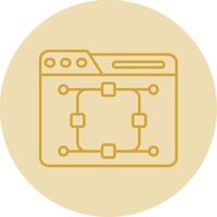 Curve Line Yellow Circle Icon vector