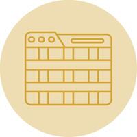 Grid Line Yellow Circle Icon vector