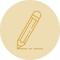 Pencil Line Yellow Circle Icon vector