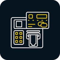 Atm Line Yellow White Icon vector