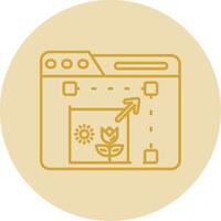 Resize Line Yellow Circle Icon vector