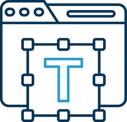 Typography Line Blue Two Color Icon