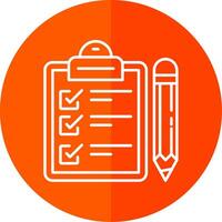 Exam Line Red Circle Icon vector