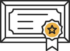 Certificate Skined Filled Icon vector