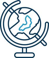 Globe Line Blue Two Color Icon vector