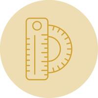 Ruler Line Yellow Circle Icon vector