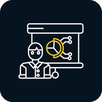 Presentation Line Yellow White Icon vector