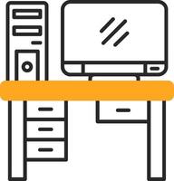 Computer Skined Filled Icon vector