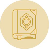 Quran Line Yellow Circle Icon vector