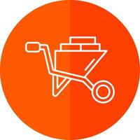 Cart Line Red Circle Icon vector