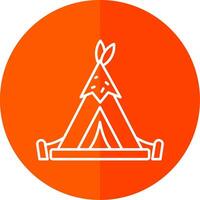Tent Line Red Circle Icon vector