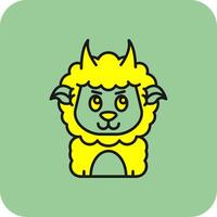 demonio lleno amarillo icono vector