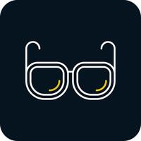 Eyeglasses Line Yellow White Icon vector