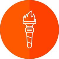 Torch Line Red Circle Icon vector