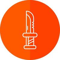 Dagger Line Red Circle Icon vector