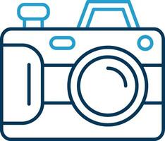 Camera Line Blue Two Color Icon vector