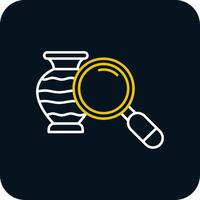 Loupe Line Yellow White Icon vector