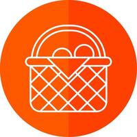 Basket Line Red Circle Icon vector