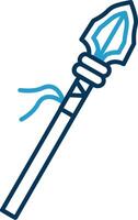 Spear Line Blue Two Color Icon vector