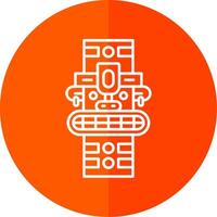 Totem Line Red Circle Icon vector