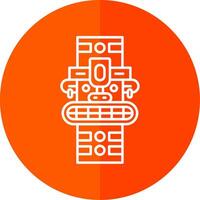 Totem Line Red Circle Icon vector