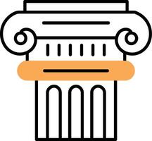 Pillar Skined Filled Icon vector