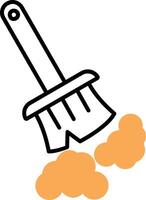 Broom Skined Filled Icon vector