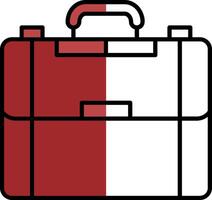 Briefcase Filled Half Cut Icon vector