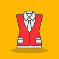 Waistcoat Filled Shadow Icon vector