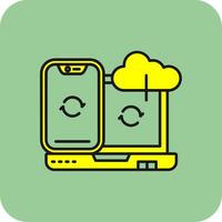 Sync Filled Yellow Icon vector