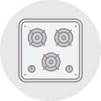 Stove Line Filled Light Circle Icon vector
