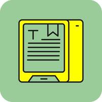 Reading Filled Yellow Icon vector