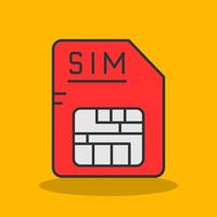 Sim Filled Shadow Icon vector