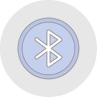 Bluetooth Line Filled Light Circle Icon vector