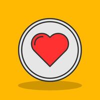 Heart Filled Shadow Icon vector