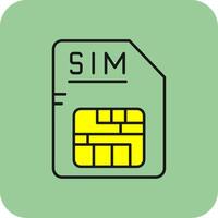 sim lleno amarillo icono vector