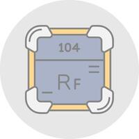 rutherfordio línea lleno ligero circulo icono vector