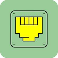 Ethernet Filled Yellow Icon vector