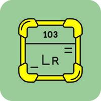 Lawrencium Filled Yellow Icon vector