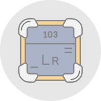 Lawrencium Line Filled Light Circle Icon vector