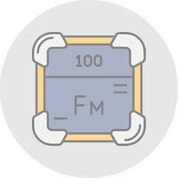 Fermium Line Filled Light Circle Icon vector