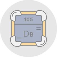 dubnium línea lleno ligero circulo icono vector