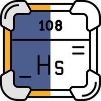 Hassium Filled Half Cut Icon vector