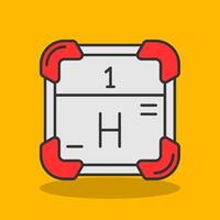 Hydrogen Filled Shadow Icon vector